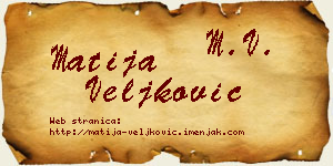 Matija Veljković vizit kartica